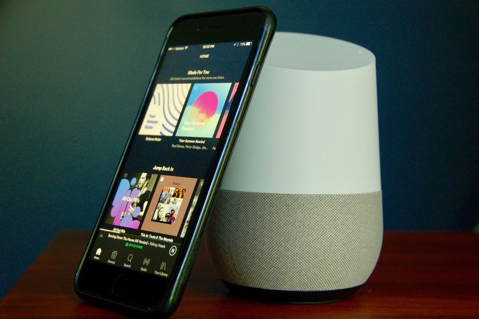 Play spotify on google home